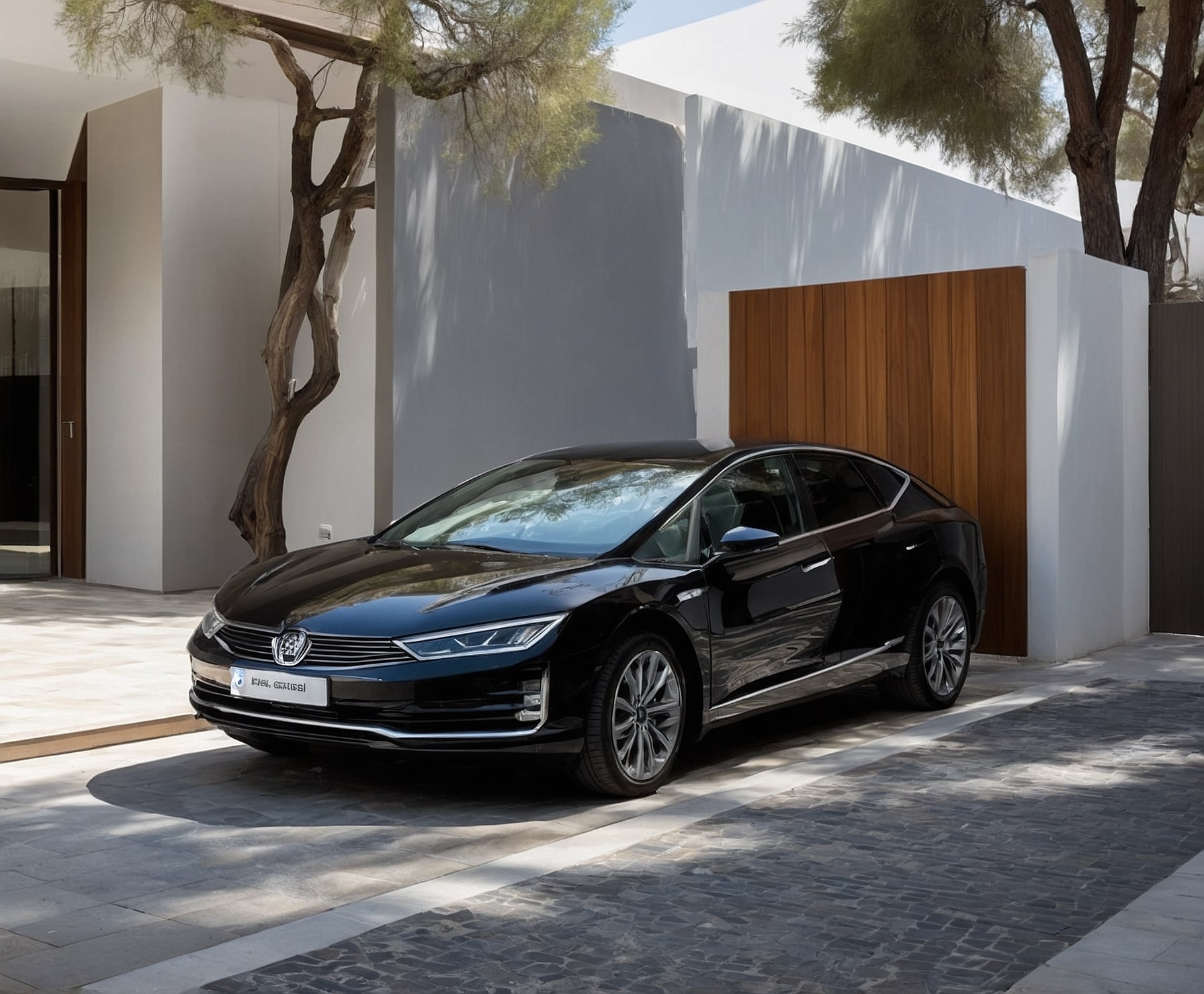 Detalle de limpieza de un auto de lujo